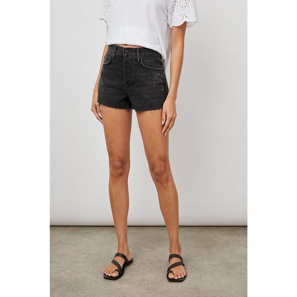 Rails Fairfax Jean Shorts Women's 23  Ash Black High Rise Cut Off Distressed NWT - Picture 1 of 9